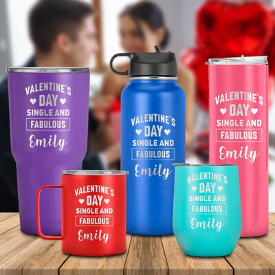 Embracing Self-Love: Celebrating Valentine's Day Single and Fabulous with Engraved Name, Independent Individual Gift, Gift for Best Friend - image1